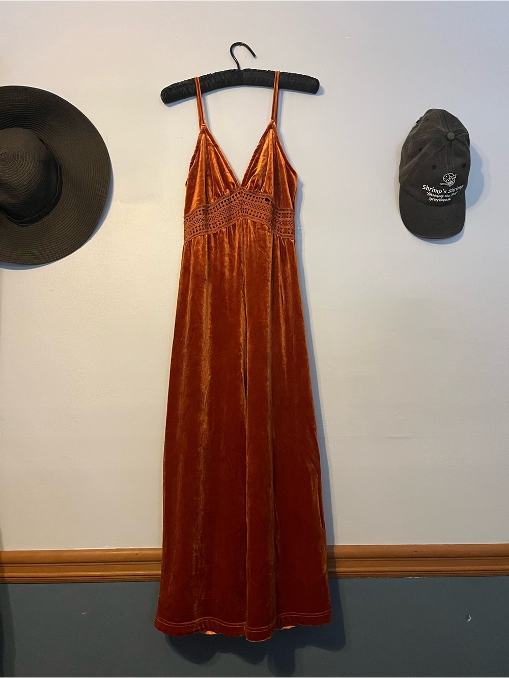 Velvety rust romper